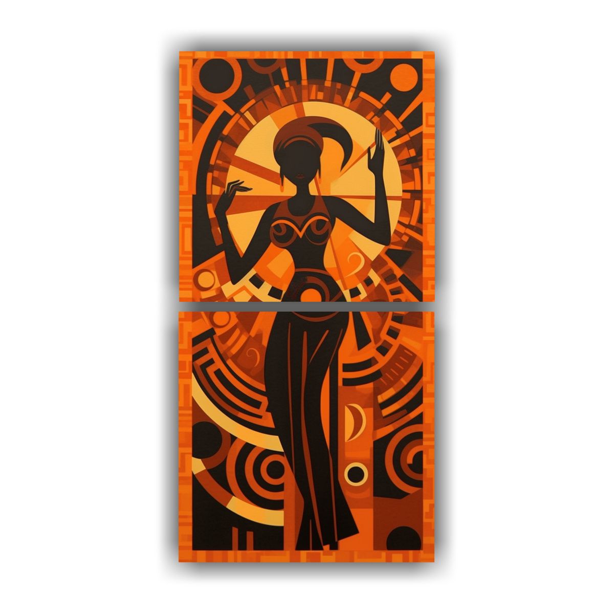 GENERICO - Cuadros Coloridos Tema Rosa Estilo Africano Por 20x40 Cm