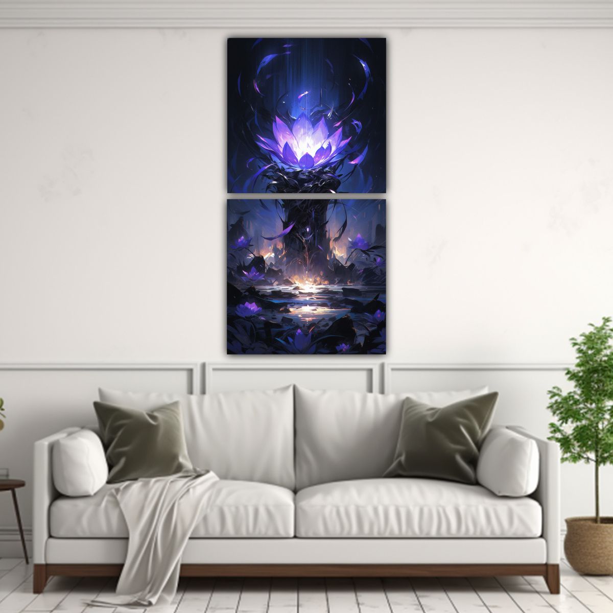 GENERICO - Set 2 Artes De Pared Calidos Figuras En Lienzo 60x120 Cm