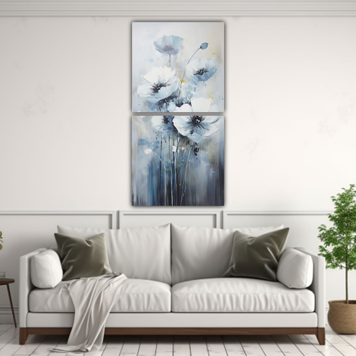 GENERICO - Pintura De Amapolas Negras Estilo Decorativo En 40x80 Cm