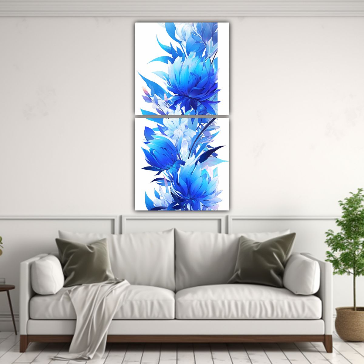 GENERICO - Dos Composiciones Vida Azul Colores Ambiente 30x60 Cm