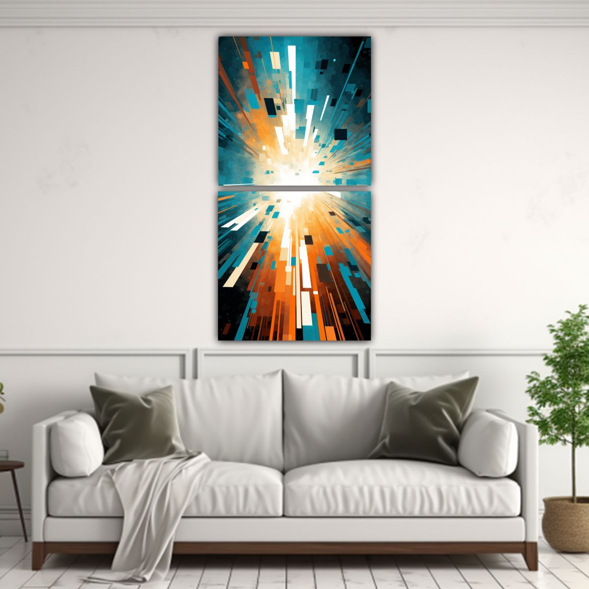 GENERICO - Cuadro Digital Abstracto Futurista Estilo 50x100 Cm