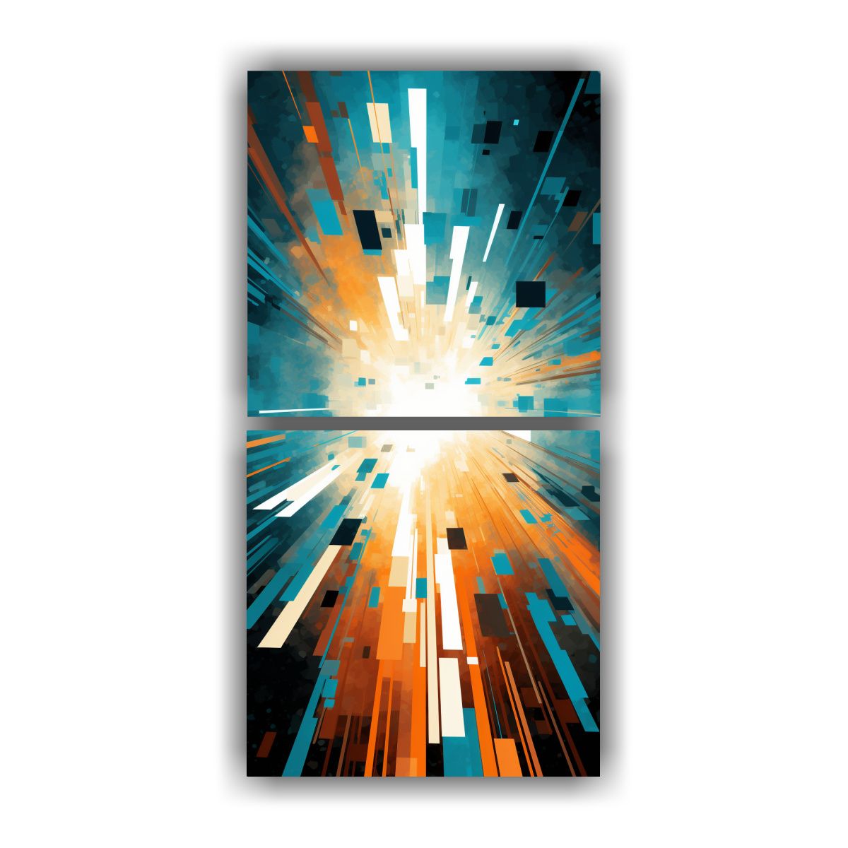 GENERICO - Cuadro Digital Abstracto Futurista Estilo 30x60 Cm