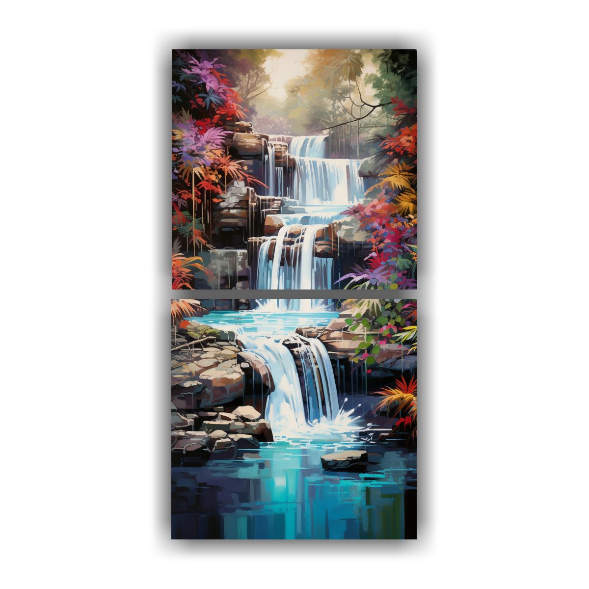 GENERICO - Cuadro Abstracto Impresionante De Cascada 20x40 Cm