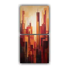 GENERICO - Cuadro Decorativo Set 2 Canvas Forma Pop Art 50x100 Cm