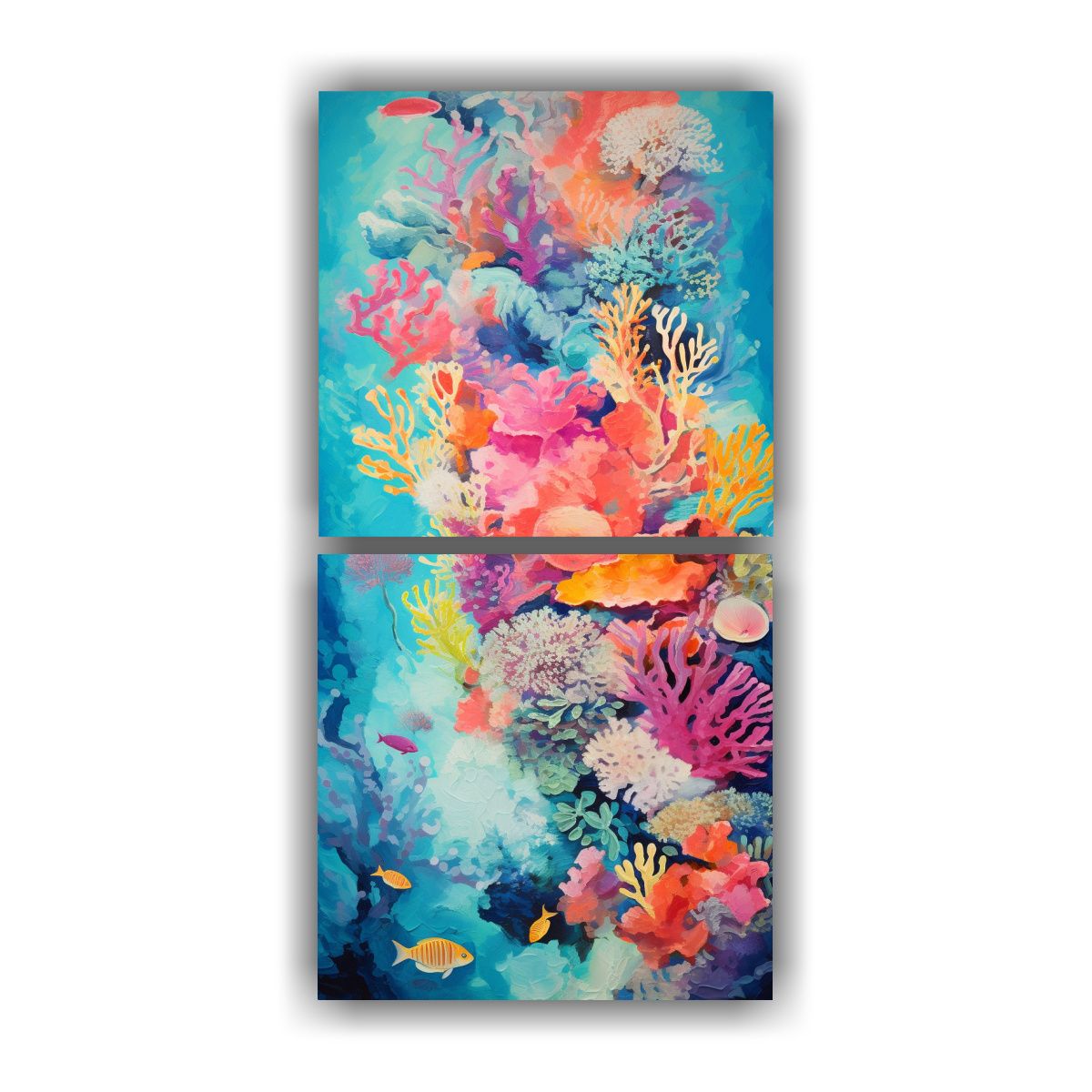GENERICO - Arte De Pared Abstracto Inspirado En Coral 60x120 Cm