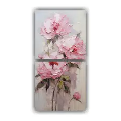 GENERICO - Cuadro Moderno Dormitorio Con Pintura En Lienzo 50x100 Cm