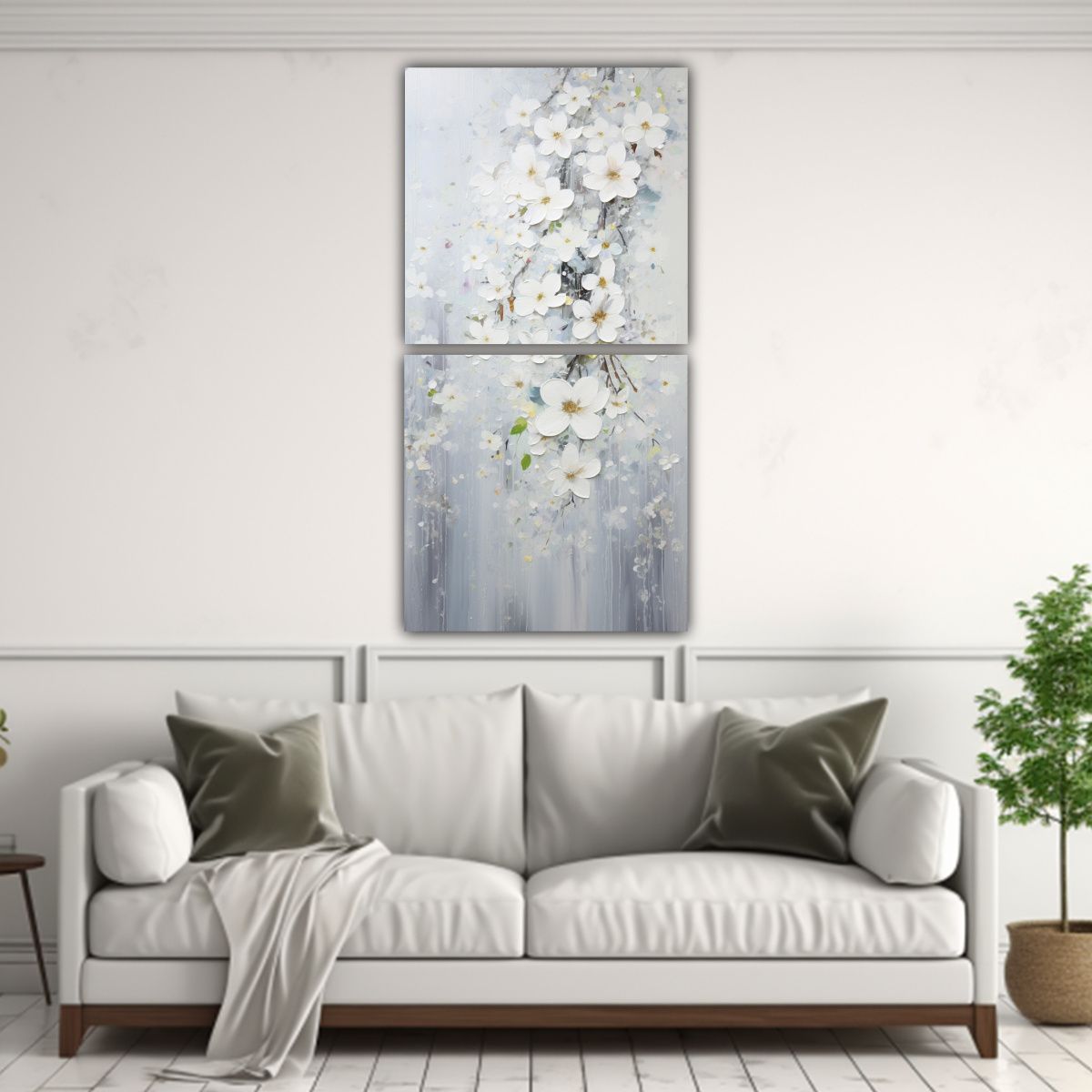 GENERICO - Dos Artes De Pared Conceptual Brillante Pintura 20x40 Cm