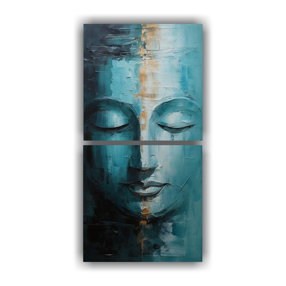 GENERICO - Pinturas Abstractas Buddha Face En Plata Y 60x120 Cm