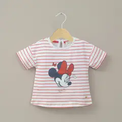 OPALINE - Polera a rayas blanca disney de niña