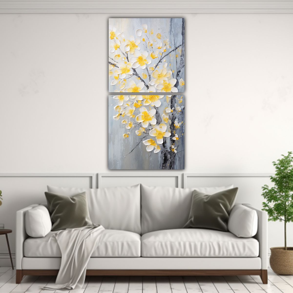 GENERICO - Pintura En Lienzo De Cerezos Amarillos En 60x120 Cm