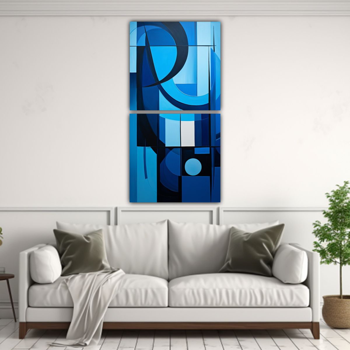 GENERICO - Cuadros Abstractos Azul Turquesa Set De 2 20x40 Cm