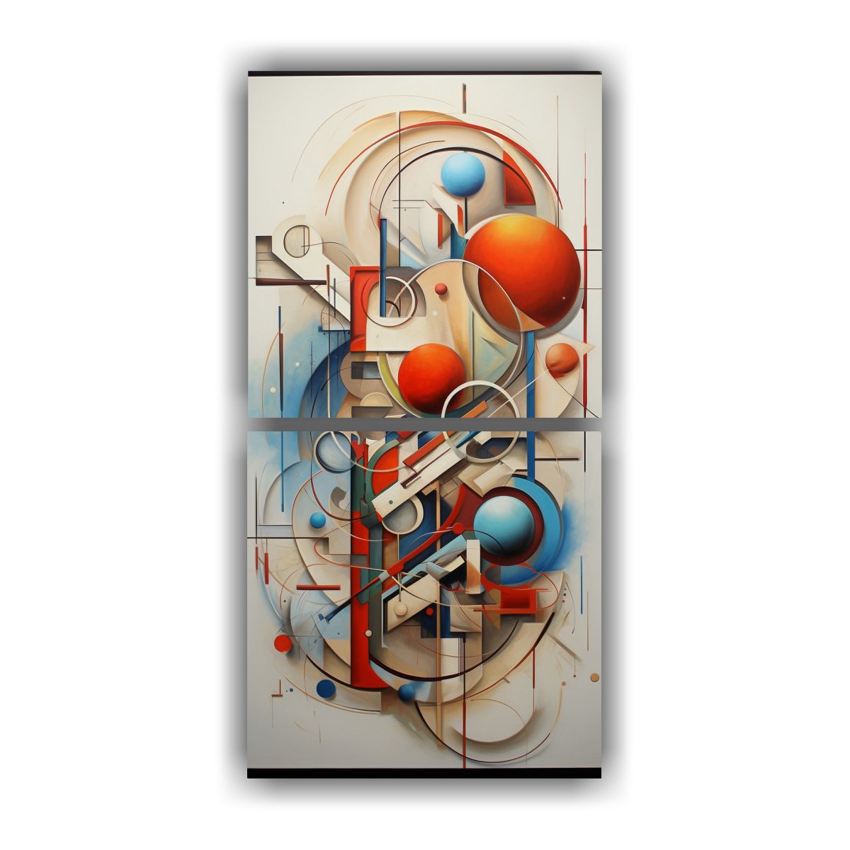 GENERICO - Cuadros Abstractos Con Formas Inspiradoras Y 50x100 Cm