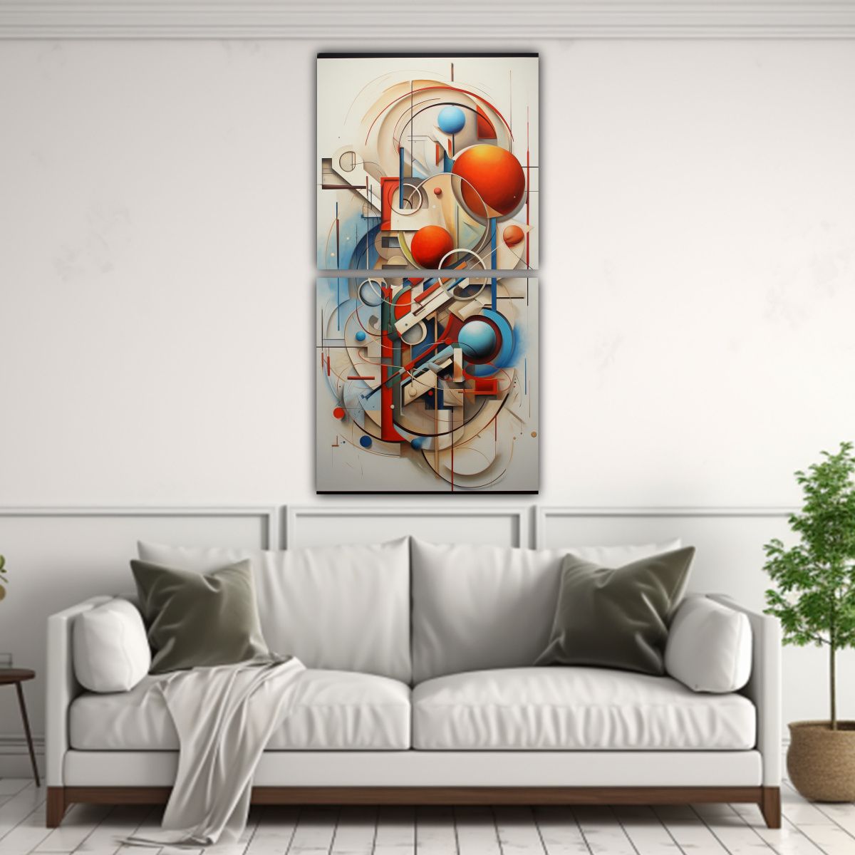 GENERICO - Cuadros Abstractos Con Formas Inspiradoras Y 50x100 Cm