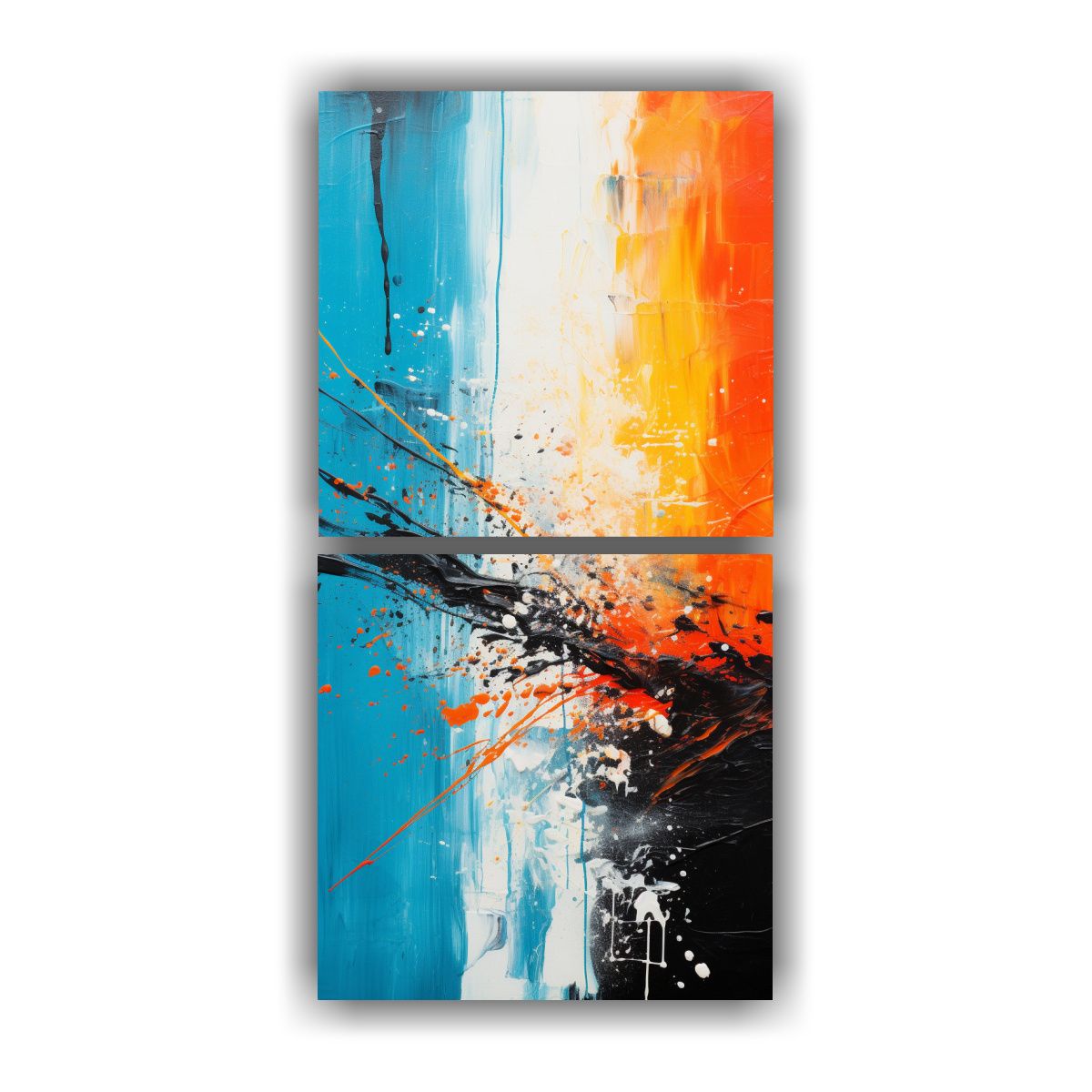 GENERICO - Pintura Abstracta Estilo Expresionista Con 20x40 Cm