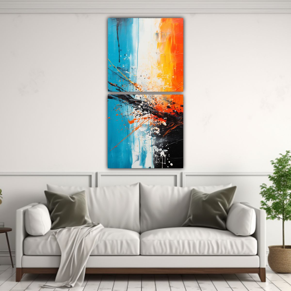 GENERICO - Pintura Abstracta Estilo Expresionista Con 20x40 Cm