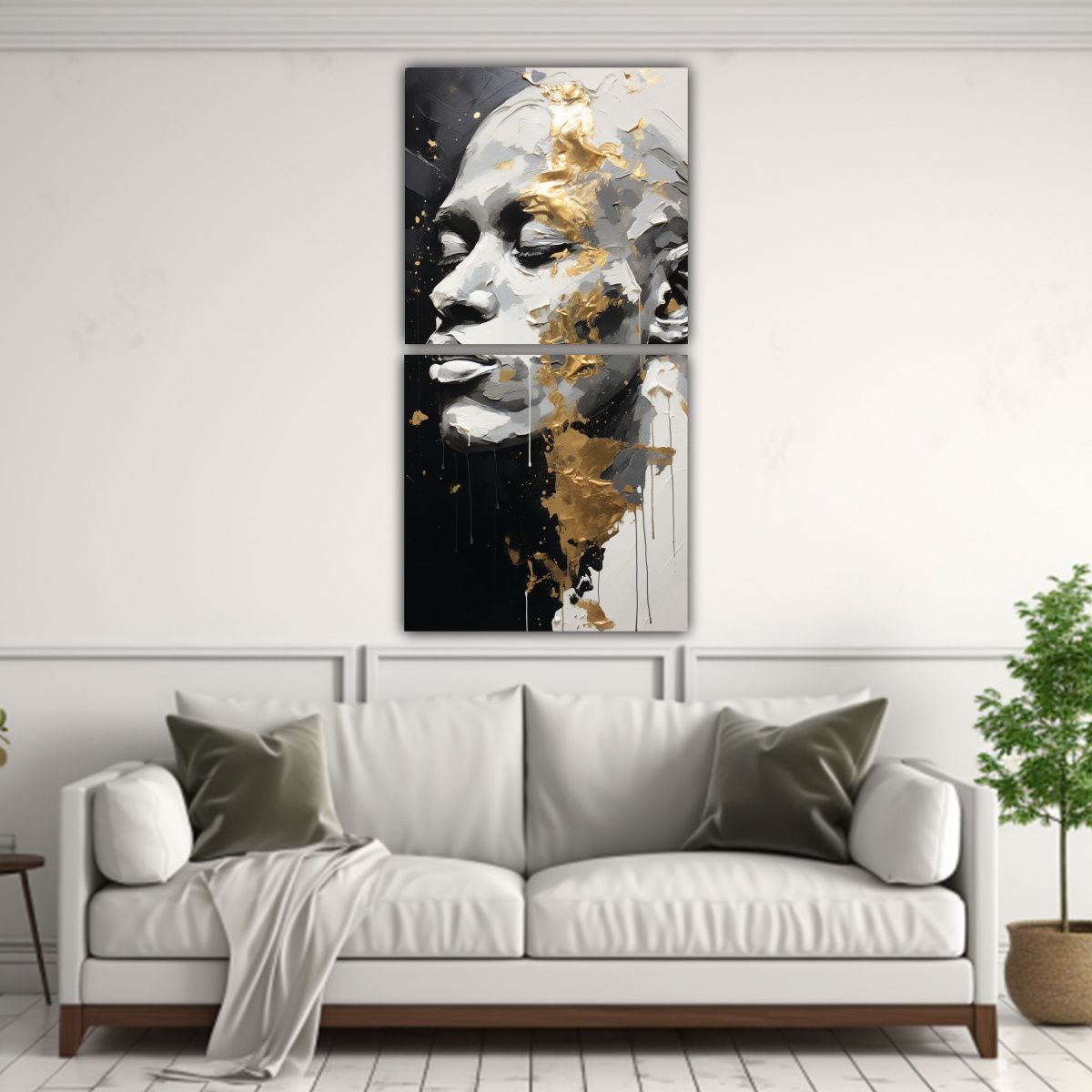 GENERICO - Cuadros Patron Intenso Calma Con Contornos 60x120 Cm