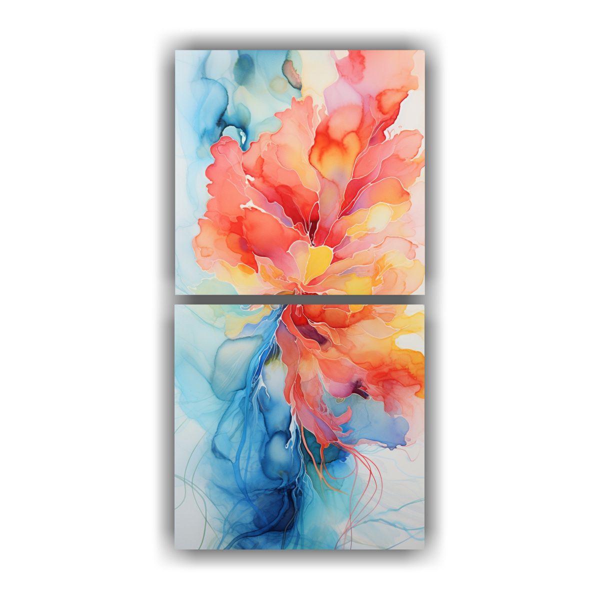 GENERICO - Conjunto 2 Lienzos Tela Fotografía Comedor 50x100 Cm