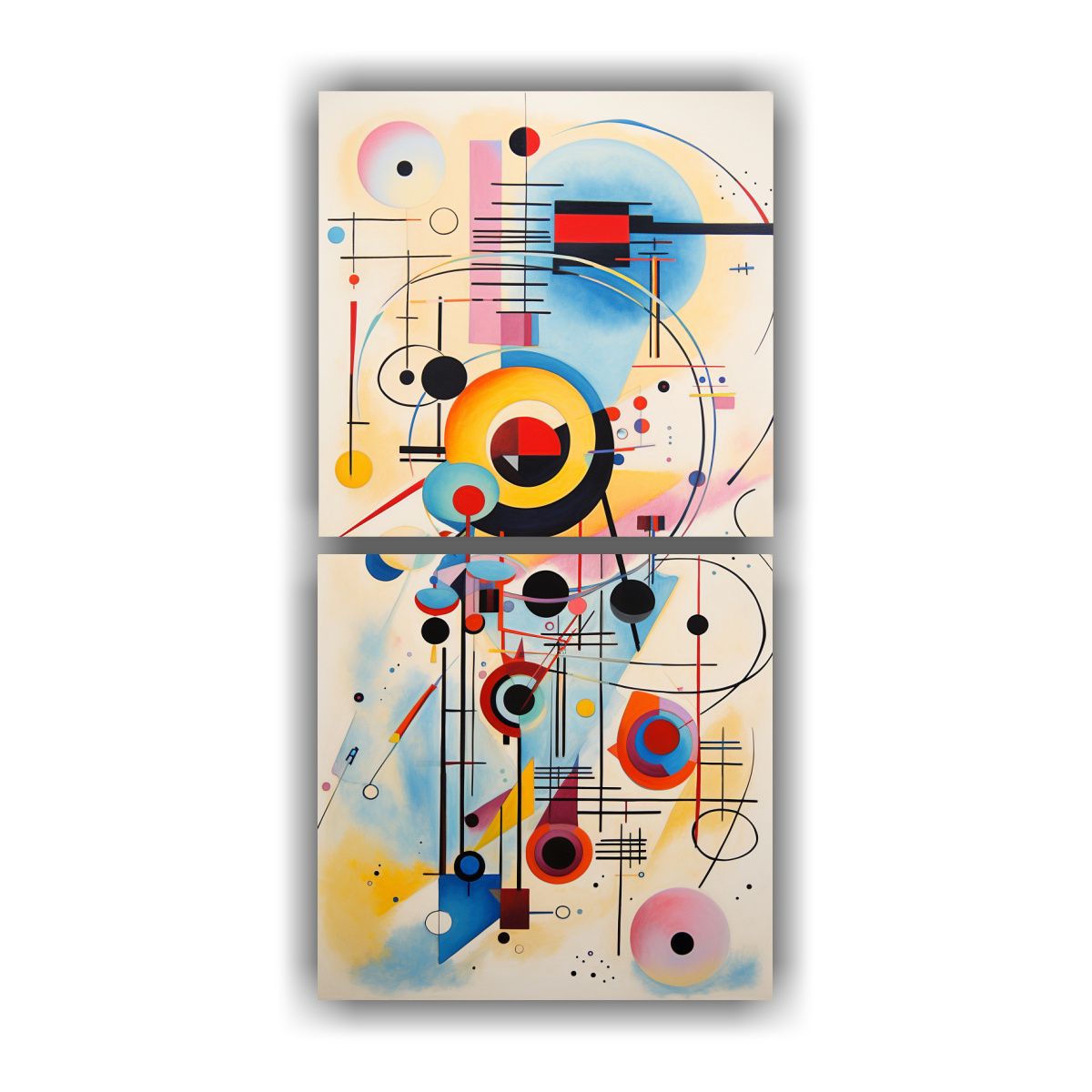 GENERICO - Pinturas Modernas Estilo Kandinsky Impresionantes 40x80 Cm