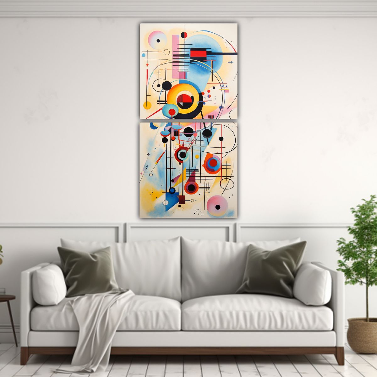 GENERICO - Pinturas Modernas Estilo Kandinsky Impresionantes 40x80 Cm
