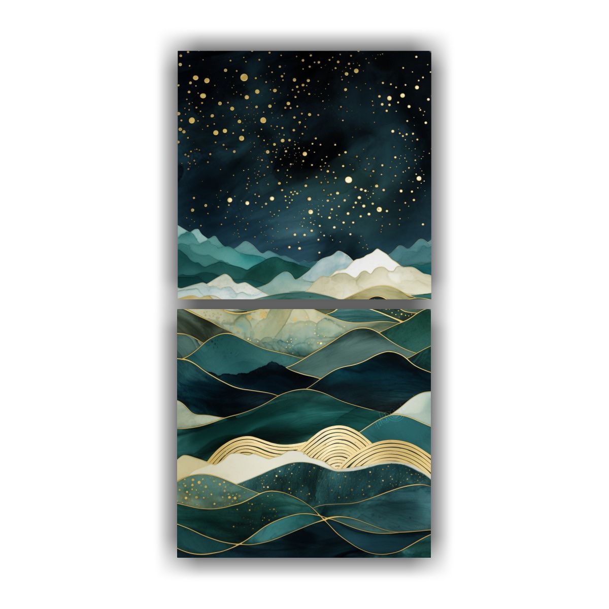GENERICO - Cuadro Decorativo Paisaje Montañoso Con Estilo 30x60 Cm
