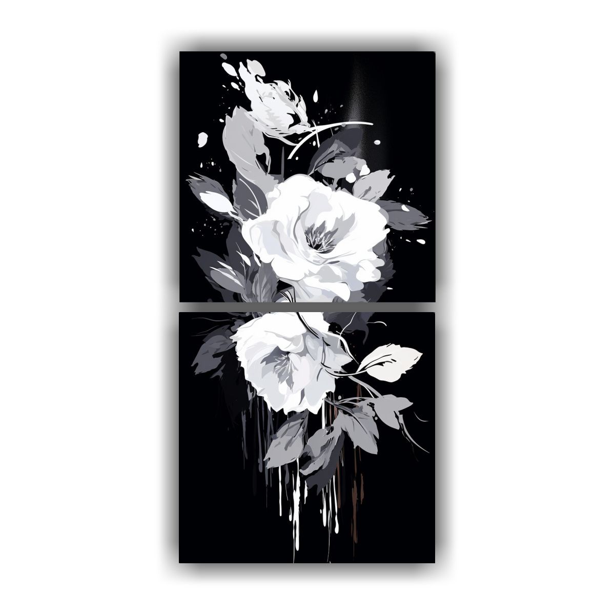 GENERICO - Cuadros Modernos Estilo Neonoir Con Pincel Medio 20x40 Cm