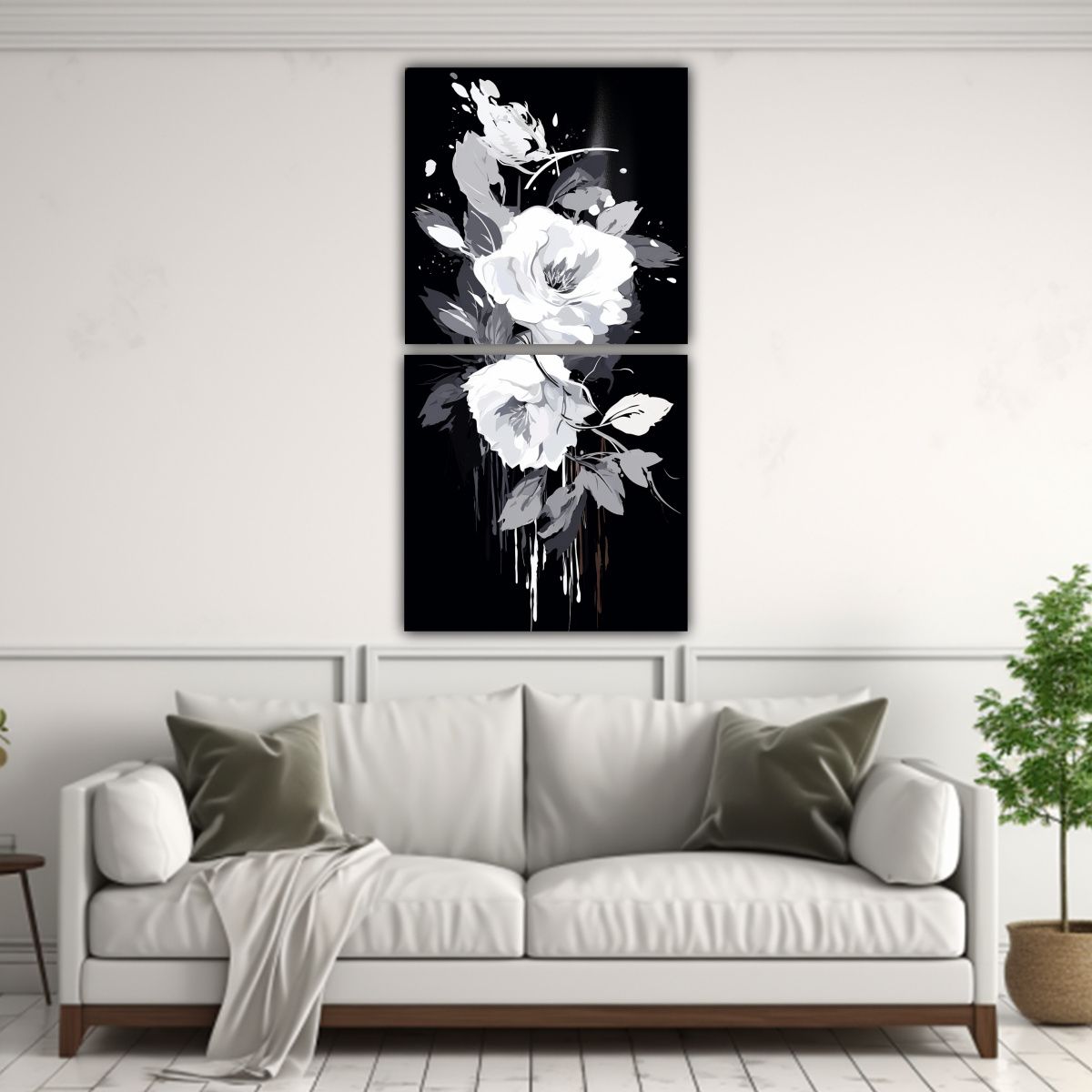 GENERICO - Cuadros Modernos Estilo Neonoir Con Pincel Medio 20x40 Cm