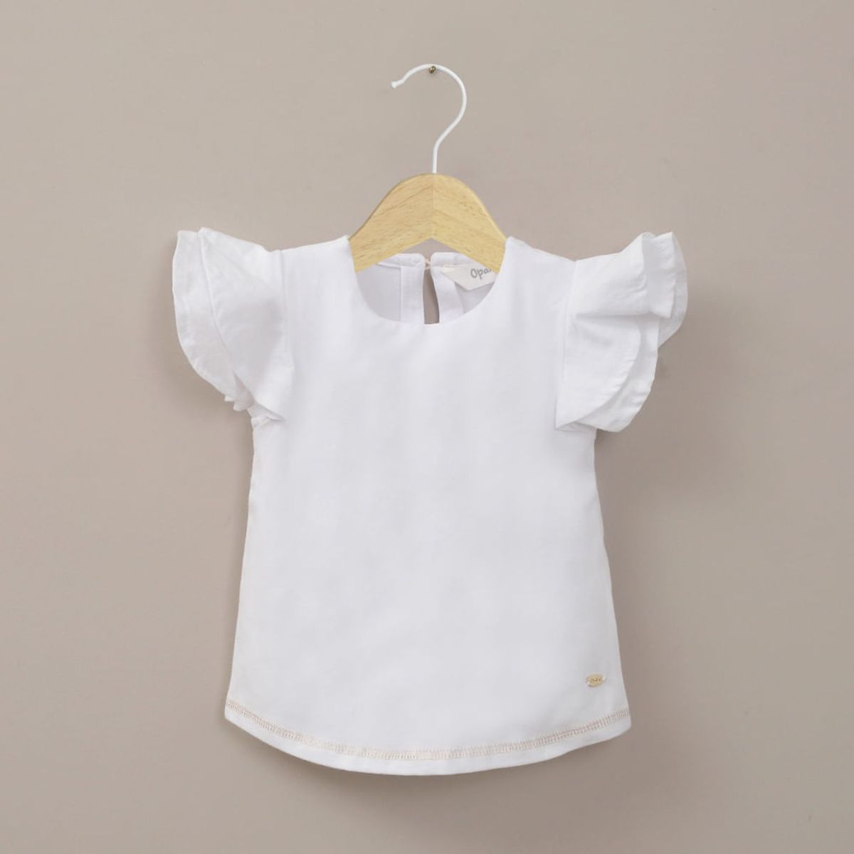 OPALINE - Polera manga corta blanca de niña