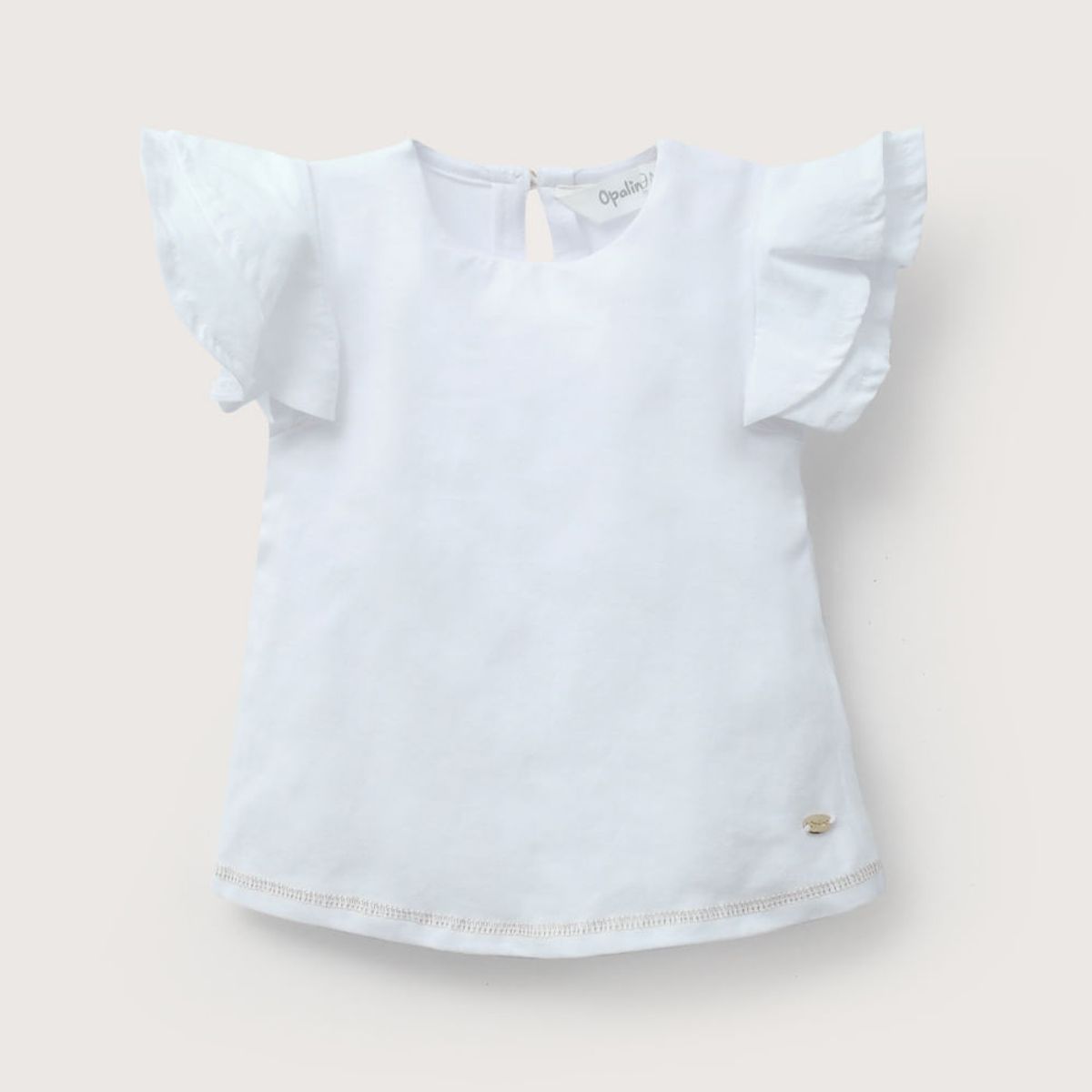 OPALINE - Polera manga corta blanca de niña