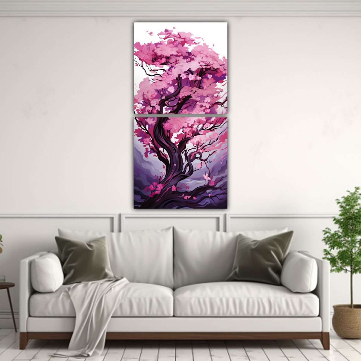 GENERICO - Cuadros Tonos Floral A Cedar Tree In Purple AND 40x80 Cm