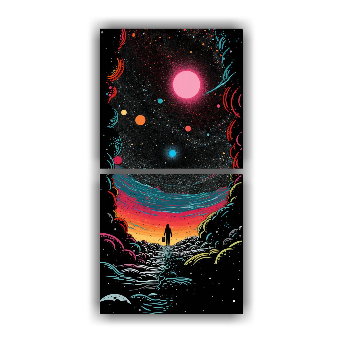 GENERICO - Cuadro De Pared Estilo Cómic Psicodélico 60x120 Cm