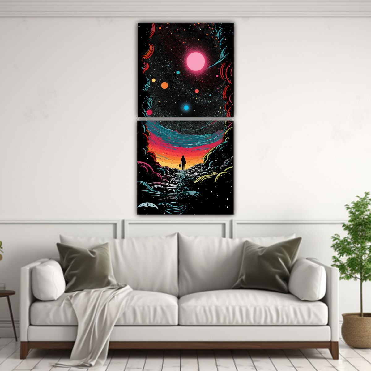 GENERICO - Cuadro De Pared Estilo Cómic Psicodélico 60x120 Cm