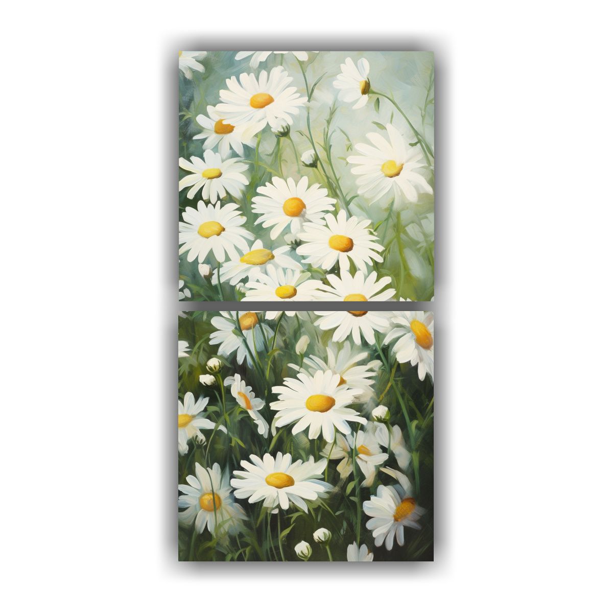 GENERICO - Cuadros Abstractos De Manzanilla De Cromática 20x40 Cm