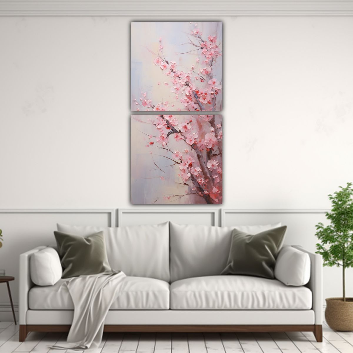 GENERICO - Pinturas Abstractas De Cerezo En Flor O Sakura De 40x80 Cm