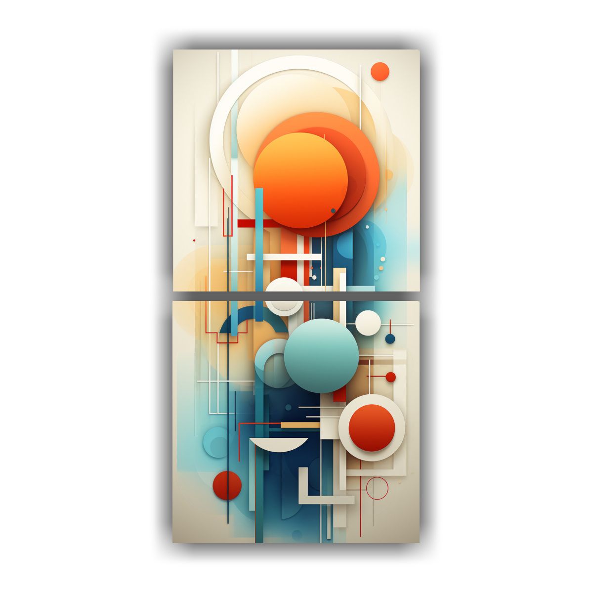 GENERICO - Pintura Abstracta Colorida Y Expresiva Con Forma 30x60 Cm