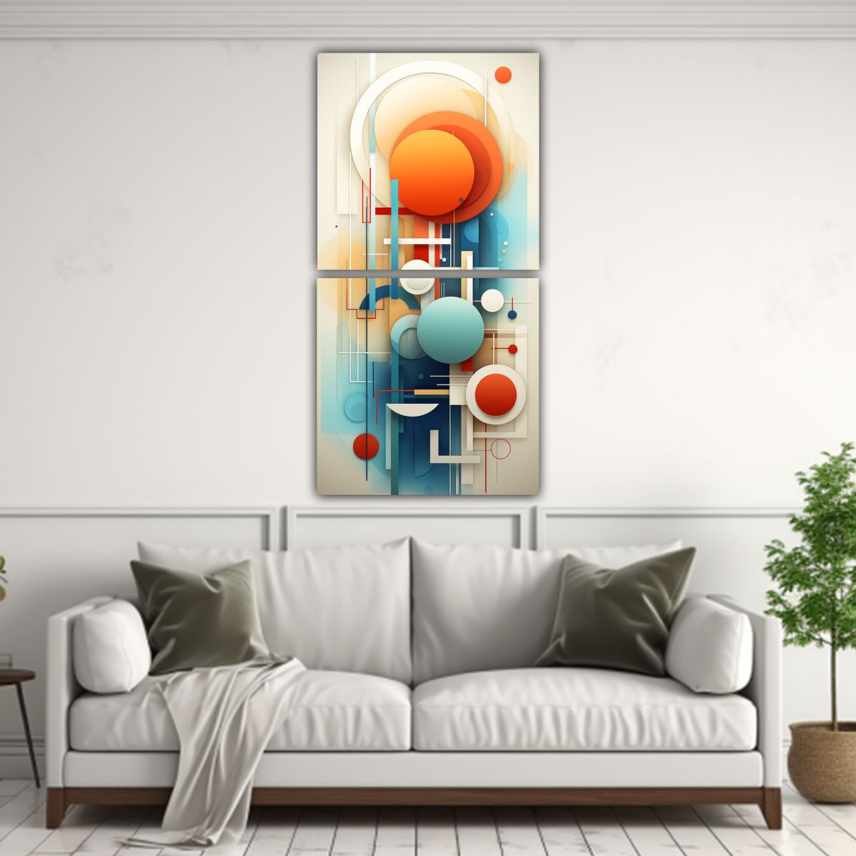 GENERICO - Pintura Abstracta Colorida Y Expresiva Con Forma 30x60 Cm