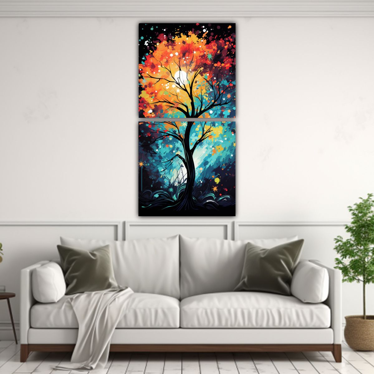 GENERICO - Pinturas Decorativas Innovadoras De 2 Bellas 20x40 Cm