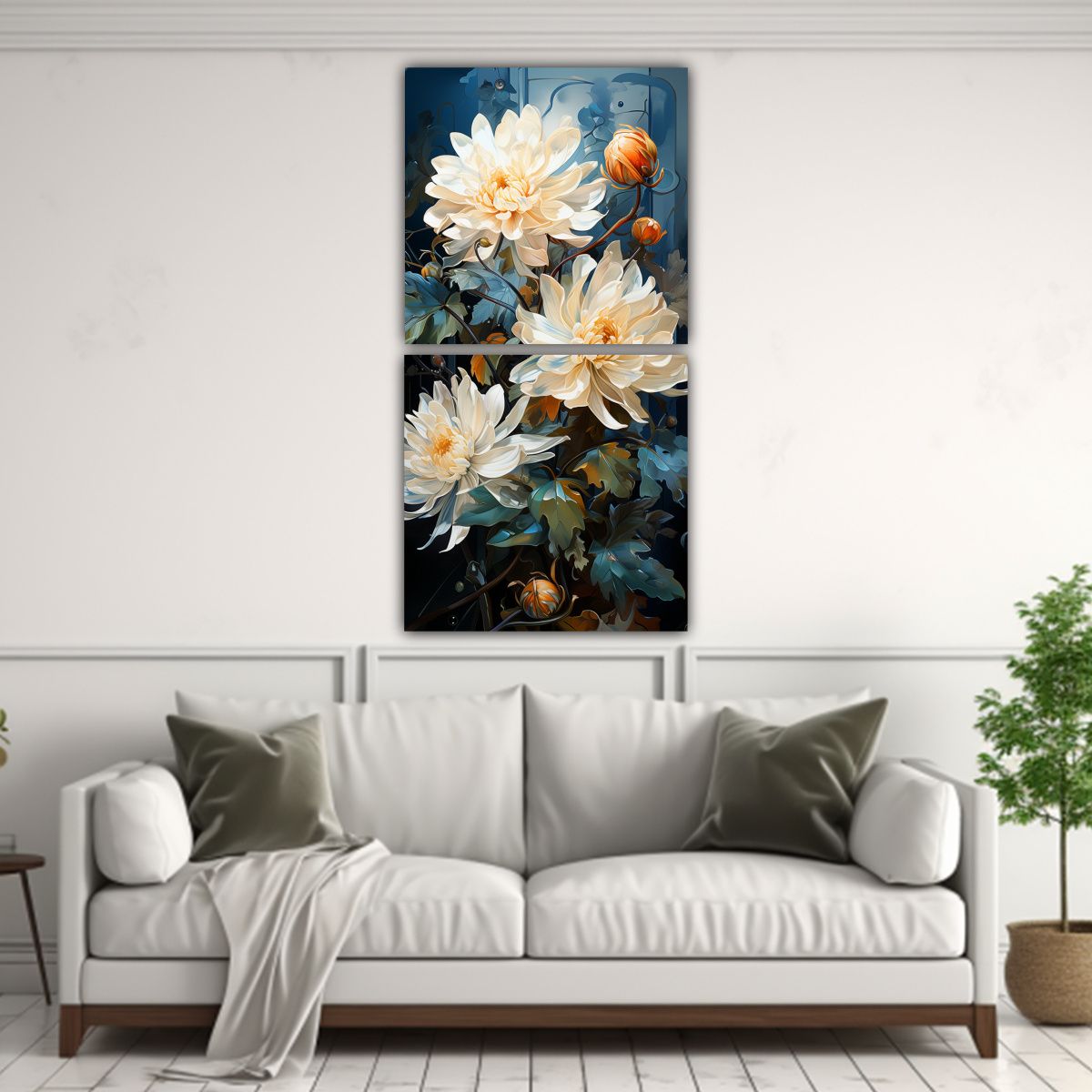 GENERICO - Exposición Movimiento De 2 Bellas Artes Dahlias 60x120 Cm