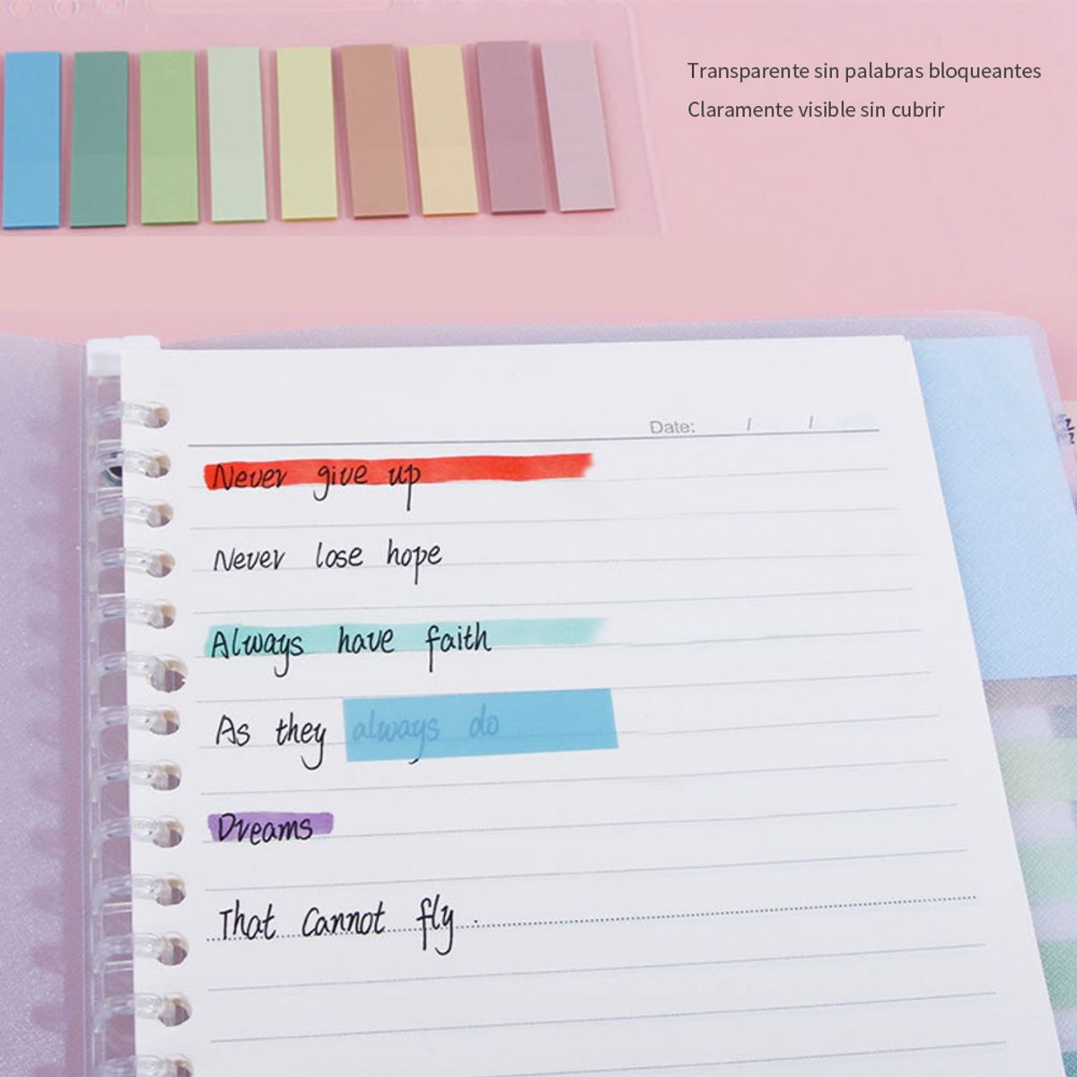 ATURE - 6 Packs Adhesivos Surtido Multicolores Para Libros Notas
