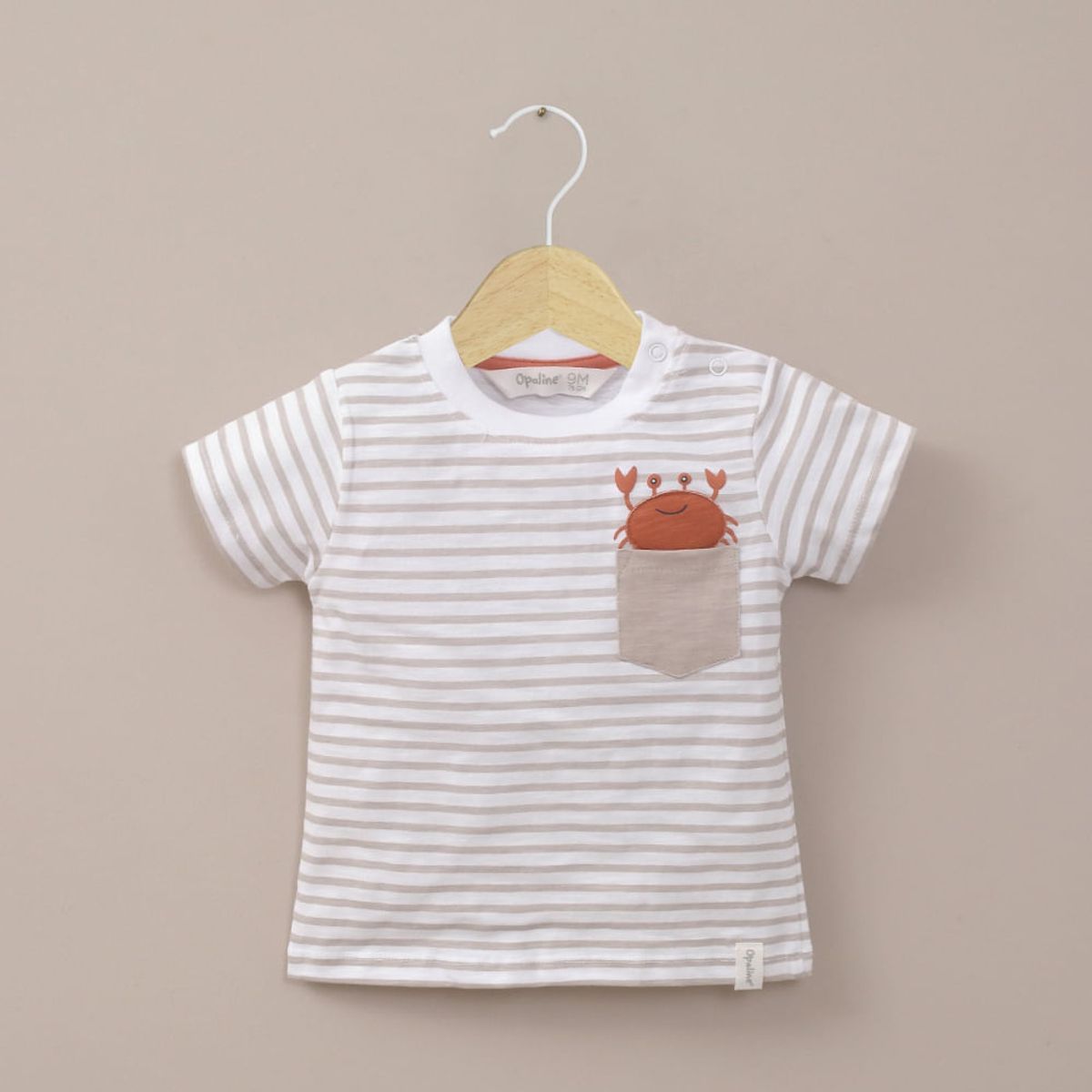 OPALINE - Polera manga corta blanca con estampado de niño