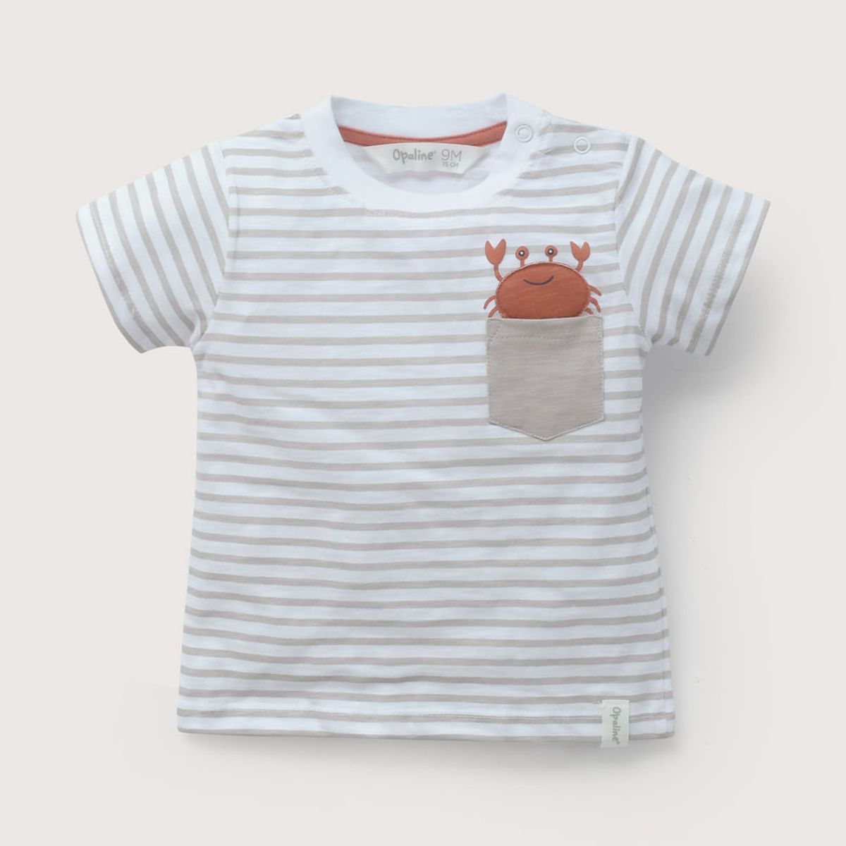 OPALINE - Polera manga corta blanca con estampado de niño