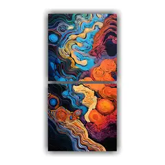 GENERICO - Conjunto De Pinturas En Bastidor Concepto 20x40 Cm