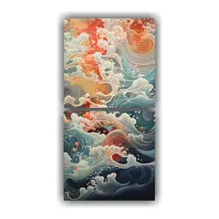 GENERICO - Pintura Decorativa Diptico Creativa Con Patrones 40x80 Cm