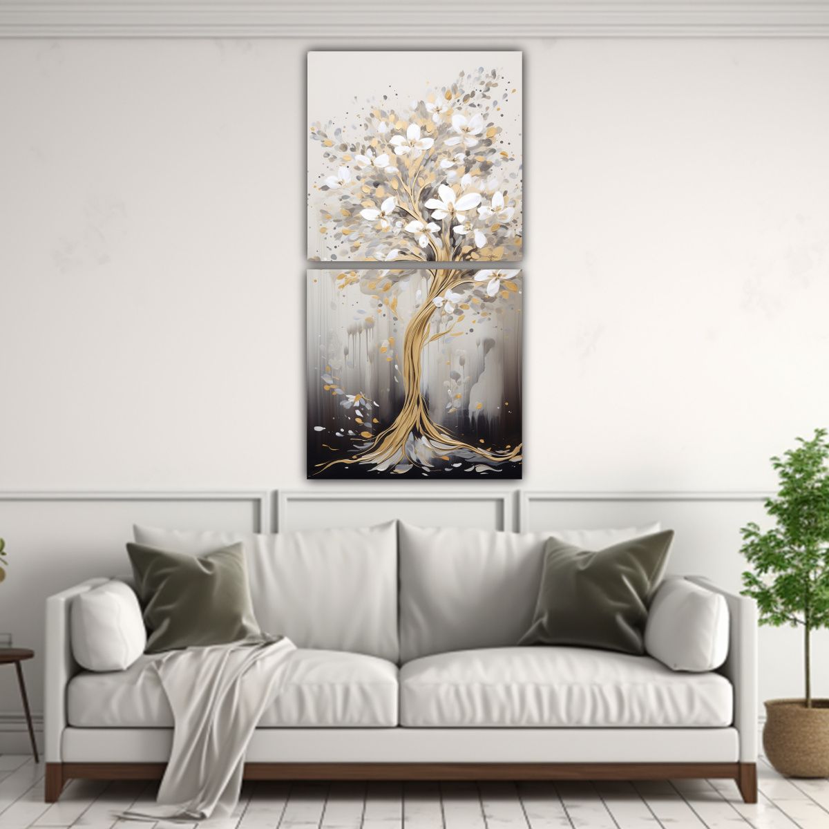 GENERICO - Pintura Decorativa De Un árbol Forestal En 50x100 Cm