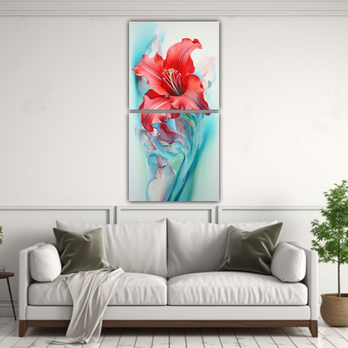 GENERICO - Cuadro De Arte De Pared En Estilo A Flores De 60x120 Cm