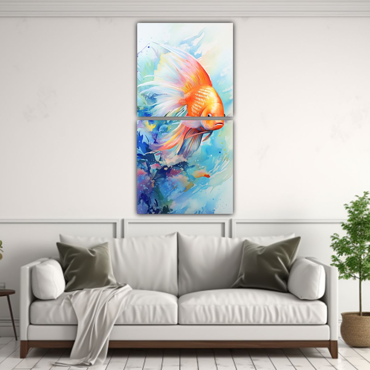 GENERICO - Set 2 Lienzos De Tela Concepto Simplicidad Ángel 60x120 Cm