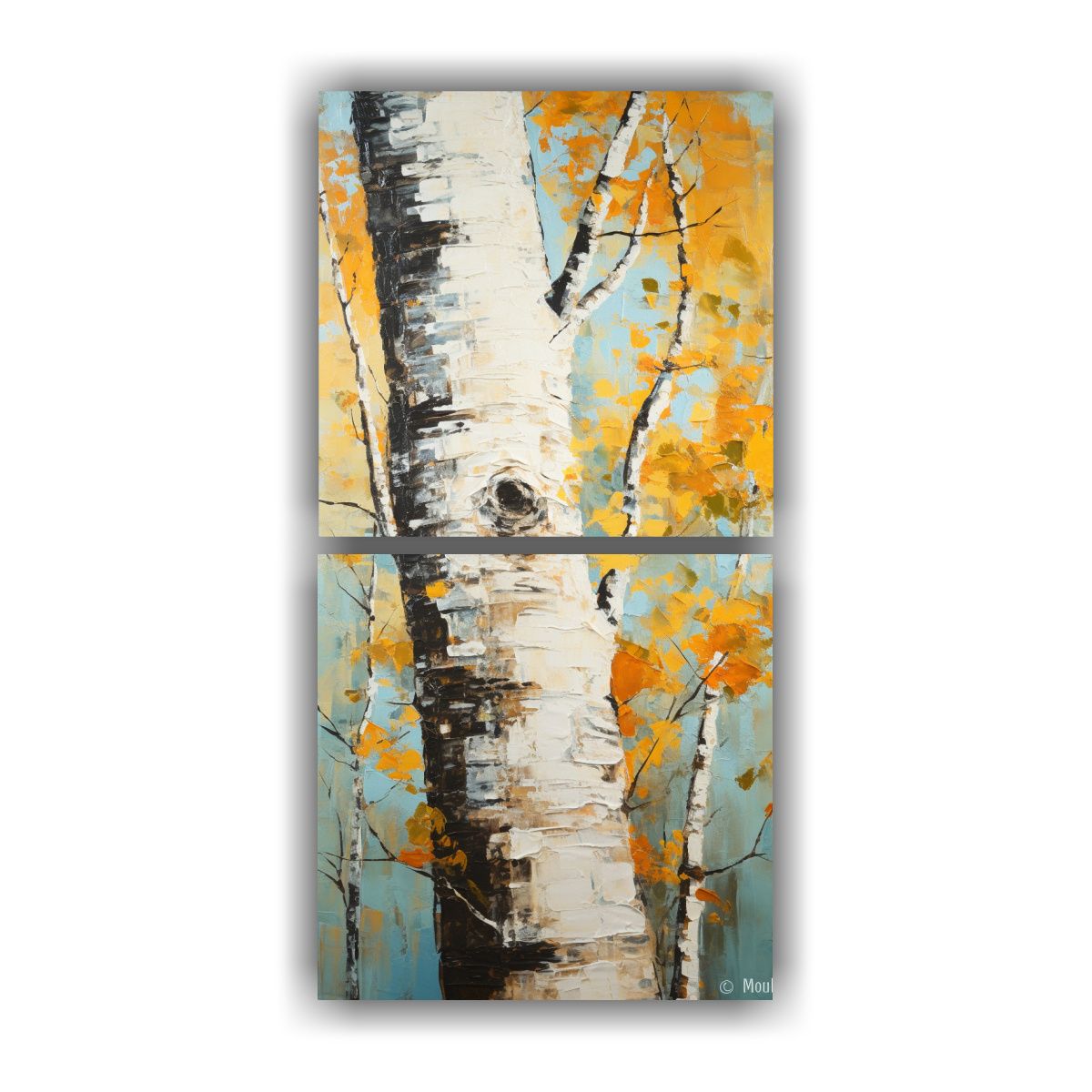 GENERICO - Pintura Abstracta Temática Árbol De Aspen 40x80 Cm