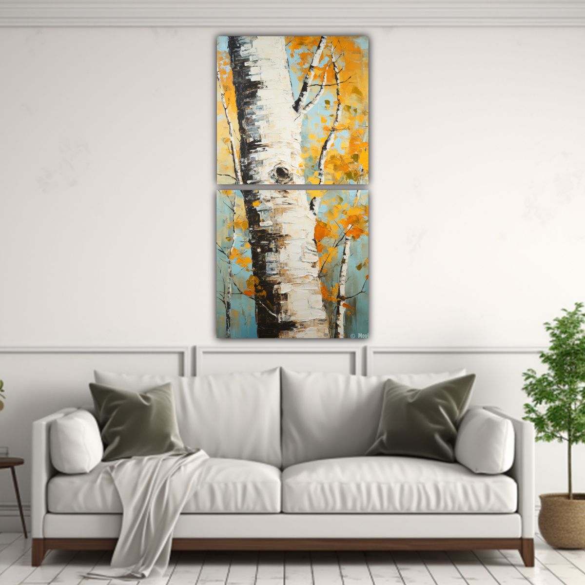 GENERICO - Pintura Abstracta Temática Árbol De Aspen 40x80 Cm