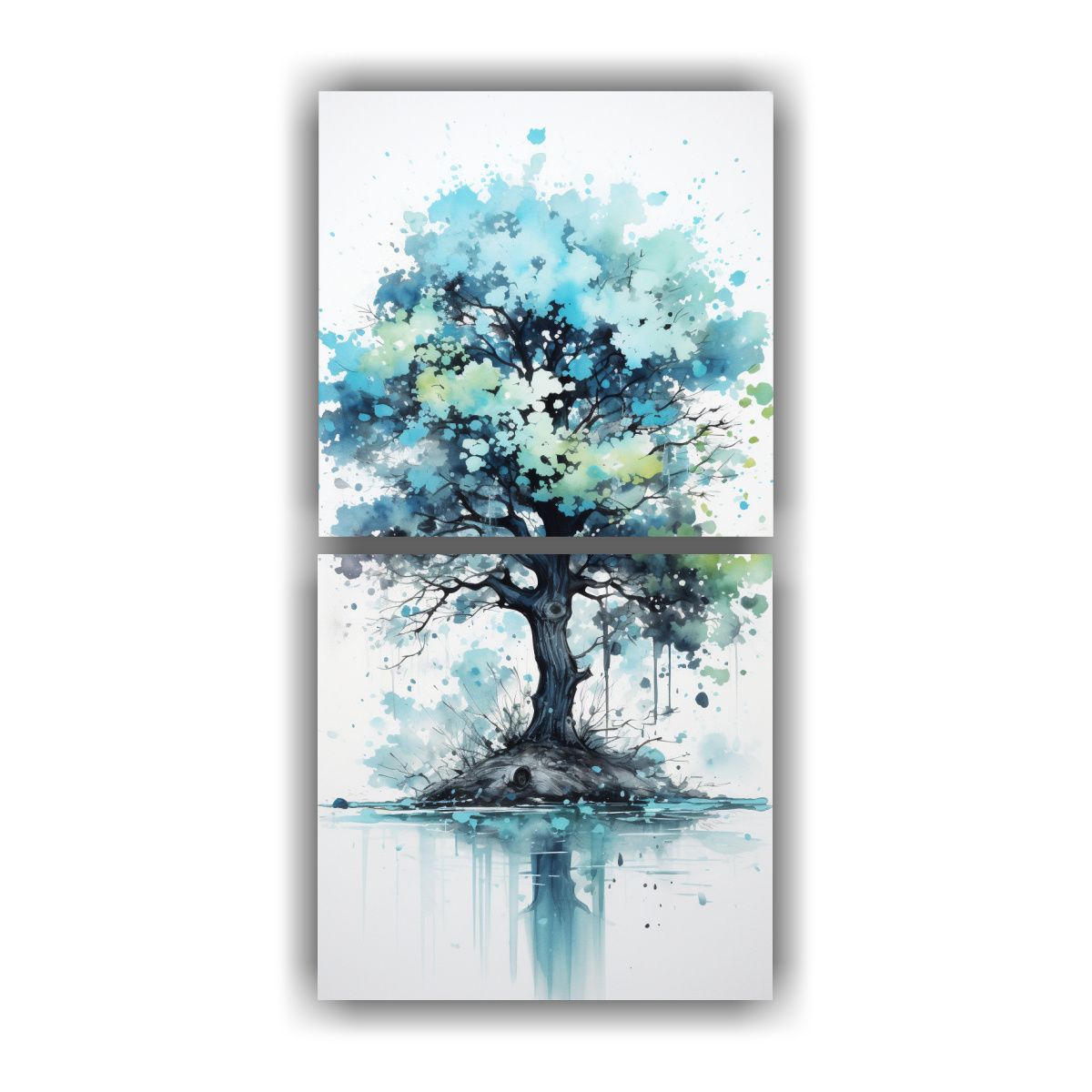 GENERICO - Pintura Abstracta Set 2 Concepto Simplicidad 40x80 Cm