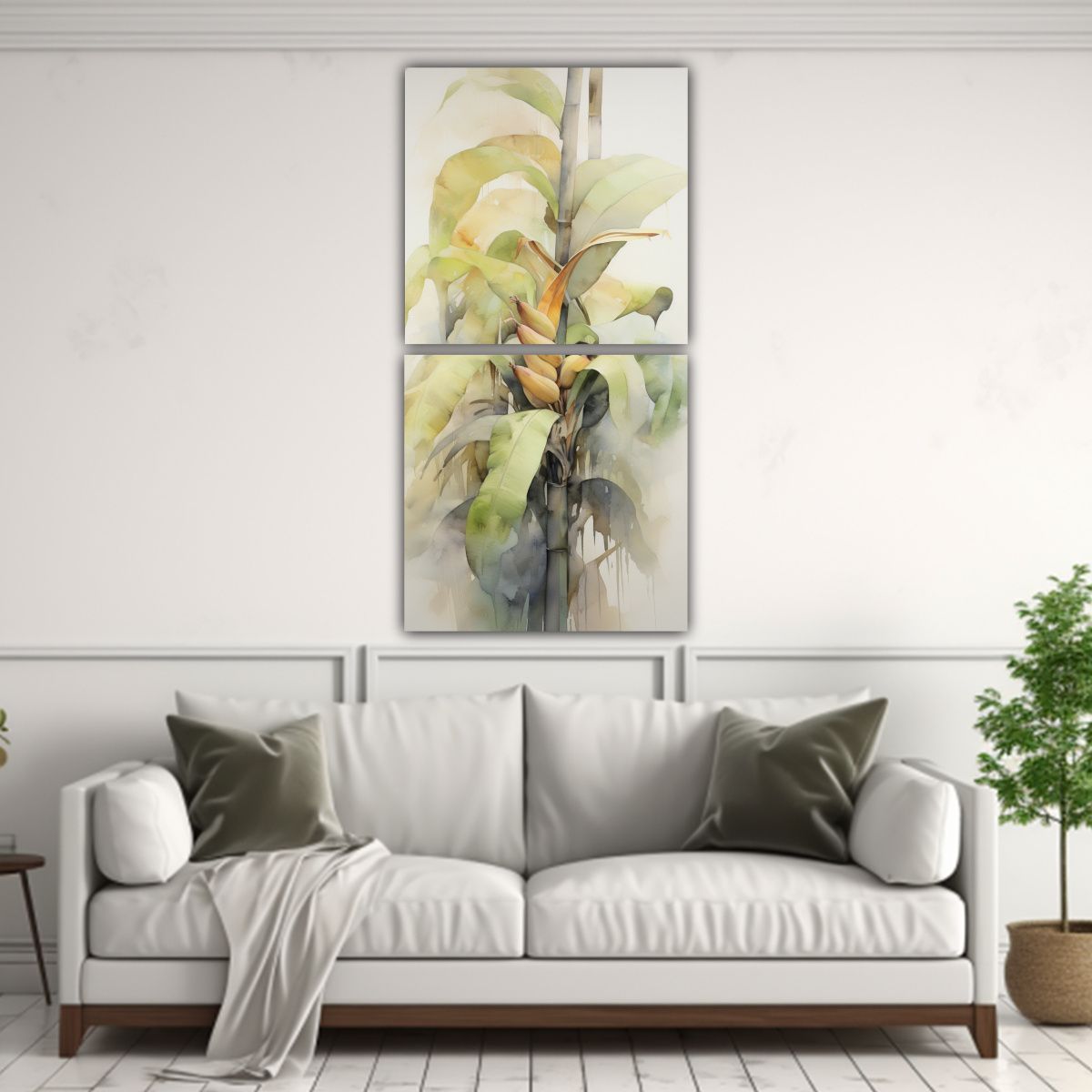 GENERICO - Pintura Abstracta Acuarela árboles De Plátano 40x80 Cm