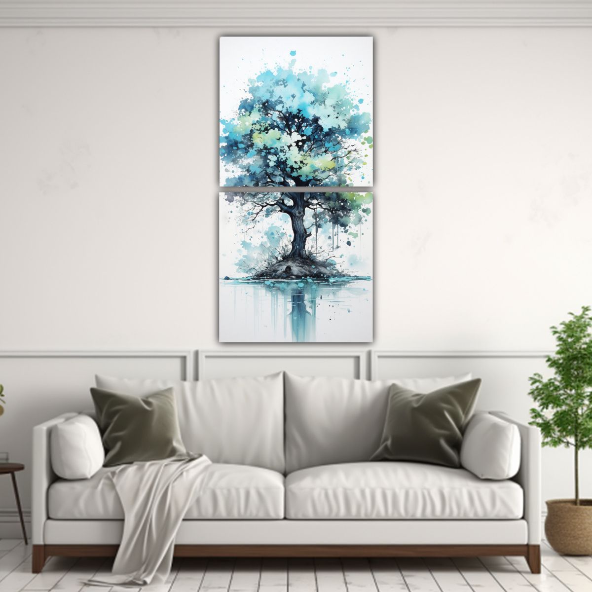 GENERICO - Pintura Abstracta Set 2 Concepto Simplicidad 30x60 Cm